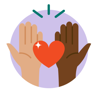 Volunteer icon with purple background